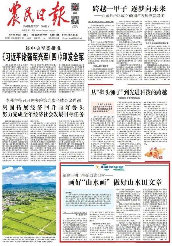 “两山”理念的乡村答卷｜福建三明市将乐县常口村——画好“山水画” 做好山水田文章